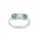 Pre Owned Platinum Diamond and Blue Topaz Ring ZB20